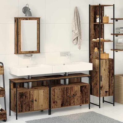 vidaXL Badezimmermöbel-Set mit Regal 4 pcs Altholz Holzwerkstoff vidaXL Badezimmermöbel-Set mit Regal 4 pcs Altholz Holzwerkstoff