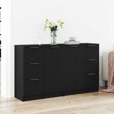 vidaXL Sideboard Schwarz Eichen-Optik 120 x 30 x 70 cm Holzwerkstoff vidaXL Sideboard Schwarz Eichen-Optik 120 x 30 x 70 cm Holzwerkstoff