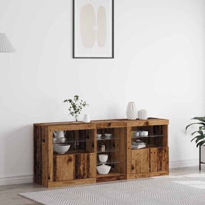 vidaXL LED-Sideboard Altholz 162 x 37 x 67 cm Holzwerkstoff vidaXL LED-Sideboard Altholz 162 x 37 x 67 cm Holzwerkstoff