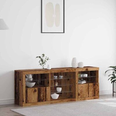 vidaXL LED-Sideboard Altholz 181,5 x 37 x 67 cm Holzwerkstoff vidaXL LED-Sideboard Altholz 181,5 x 37 x 67 cm Holzwerkstoff