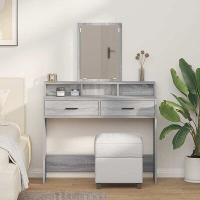 vidaXL Sonoma Grauer Holzwerkstoff Kosmetiktisch - Vanity Table vidaXL Sonoma Grauer Holzwerkstoff Kosmetiktisch - Vanity Table