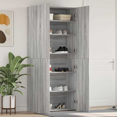 vidaXL Schuhschrank mit Regal Grau 80 x 35,5 x 180 cm Holzwerkstoff vidaXL Schuhschrank mit Regal Grau 80 x 35,5 x 180 cm Holzwerkstoff