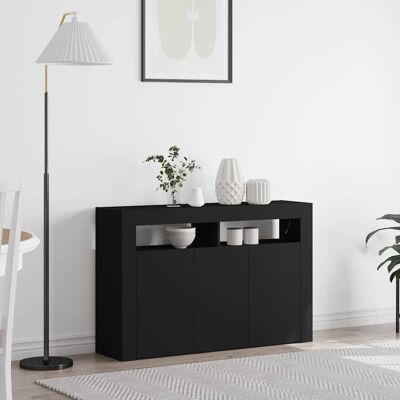 vidaXL Schwarzer moderner Ingenieurholz Buffet - Buffet vidaXL Schwarzer moderner Ingenieurholz Buffet - Buffet
