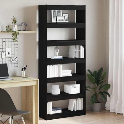 vidaXL Bücherregal Schwarz Eichen-Optik 80 x 30 x 198 cm Holzwerkstoff vidaXL Bücherregal Schwarz Eichen-Optik 80 x 30 x 198 cm Holzwerkstoff