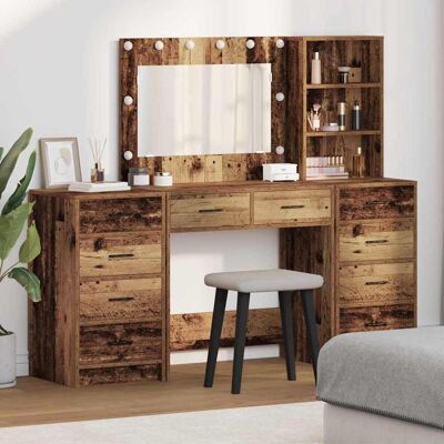 vidaXL Set aus 3 Altes Holz Massivholz Mittel Highboard Rechteckig - Highboard vidaXL Set aus 3 Altes Holz Massivholz Mittel Highboard Rechteckig - Highboard