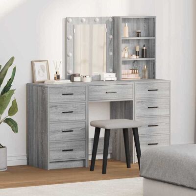 vidaXL Set aus 3 Grau Sonoma Spanplatte Mittel Highboard Rechteckig - Highboard vidaXL Set aus 3 Grau Sonoma Spanplatte Mittel Highboard Rechteckig - Highboard