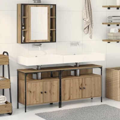 vidaXL Badezimmer Waschbeckenmöbel 3 Stk. Braun 80 x 30 x 60 cm vidaXL Badezimmer Waschbeckenmöbel 3 Stk. Braun 80 x 30 x 60 cm