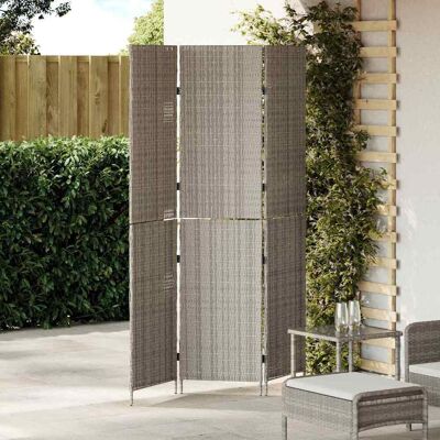 vidaXL Raumteiler Grau 146 x 180 cm Poly-Rattan vidaXL Raumteiler Grau 146 x 180 cm Poly-Rattan