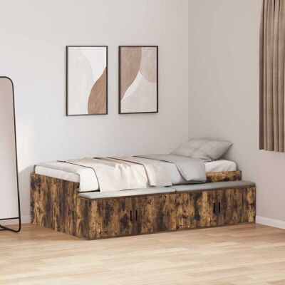 Vidaxl - Gestell aus geräucherter Eiche 90x200 cm - Bettgestell Vidaxl - Gestell aus geräucherter Eiche 90x200 cm - Bettgestell