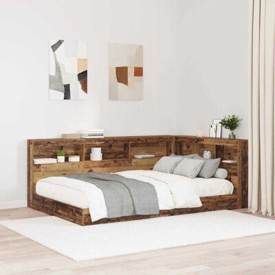 vidaXL Aufbewahrungskopfteil mit Regal Altholz 207,5 x 137,5 x 76,5 cm vidaXL Aufbewahrungskopfteil mit Regal Altholz 207,5 x 137,5 x 76,5 cm