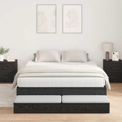 Vidaxl Stauraumbett Schwarz Eiche 140x200 cm Vidaxl Stauraumbett Schwarz Eiche 140x200 cm