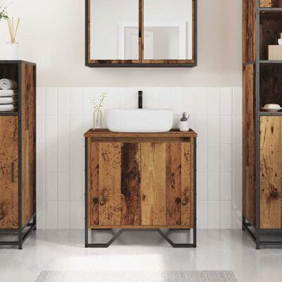 vidaXL Waschbeckenschrank Altholz 60 x 35 x 60 cm Holzwerkstoff vidaXL Waschbeckenschrank Altholz 60 x 35 x 60 cm Holzwerkstoff