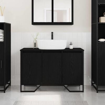 vidaXL Waschbeckenschrank Schwarz Eichen-Optik 91 x 35 x 60 cm vidaXL Waschbeckenschrank Schwarz Eichen-Optik 91 x 35 x 60 cm