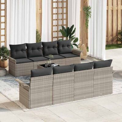 vidaXL Gartensofa-set 9 stk. 8-Sitzanzahl Hellgrau und Dunkelgrau vidaXL Gartensofa-set 9 stk. 8-Sitzanzahl Hellgrau und Dunkelgrau
