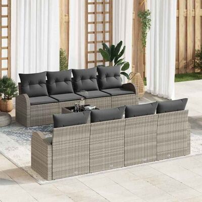 vidaXL Gartensofa-set 9 stk. 8-Sitzanzahl Hellgrau und Dunkelgrau vidaXL Gartensofa-set 9 stk. 8-Sitzanzahl Hellgrau und Dunkelgrau