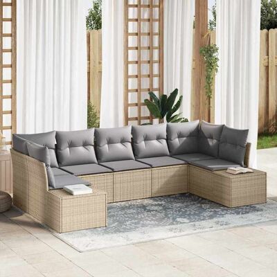 vidaXL Gartensofa-set 7 stk. 7-Sitzanzahl Beige und Hellgrau vidaXL Gartensofa-set 7 stk. 7-Sitzanzahl Beige und Hellgrau