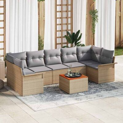 vidaXL Gartensofa-set 8 stk. 7-Sitzanzahl Beige und Hellgrau vidaXL Gartensofa-set 8 stk. 7-Sitzanzahl Beige und Hellgrau