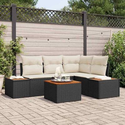 vidaXL Gartensofa-set 4 stk. 4-Sitzanzahl Schwarz und Creme Polyrattan vidaXL Gartensofa-set 4 stk. 4-Sitzanzahl Schwarz und Creme Polyrattan