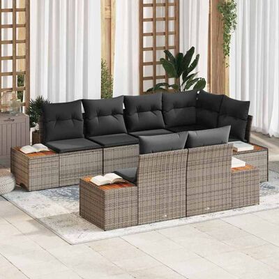 vidaXL Gartensofa-set 7 stk. 7-Sitzanzahl Grau Polyrattan vidaXL Gartensofa-set 7 stk. 7-Sitzanzahl Grau Polyrattan