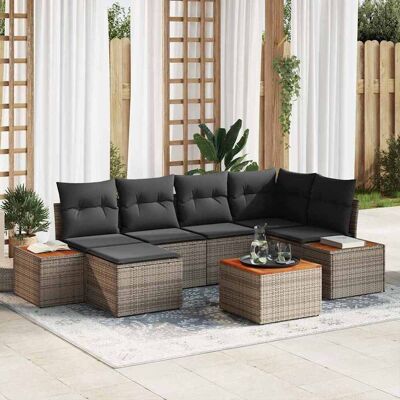 vidaXL Gartensofa-set 7 stk. 6-Sitzanzahl Grau Polyrattan vidaXL Gartensofa-set 7 stk. 6-Sitzanzahl Grau Polyrattan