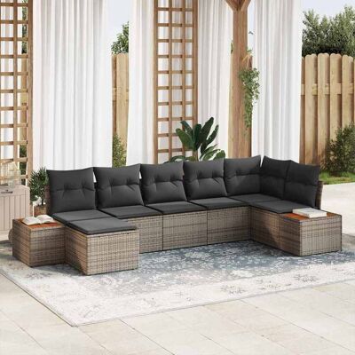 vidaXL Gartensofa-set 8 stk. 7-Sitzanzahl Grau Polyrattan vidaXL Gartensofa-set 8 stk. 7-Sitzanzahl Grau Polyrattan