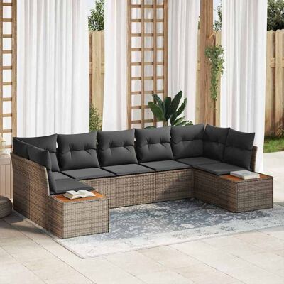 vidaXL Gartensofa-set 7 stk. 7-Sitzanzahl Grau Polyrattan vidaXL Gartensofa-set 7 stk. 7-Sitzanzahl Grau Polyrattan