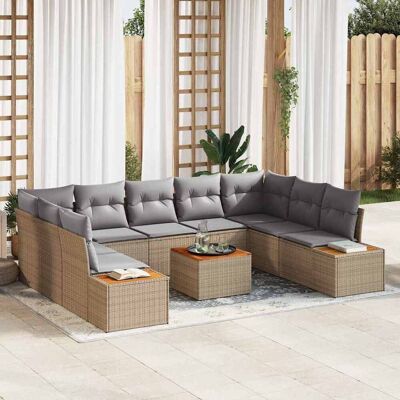 vidaXL Gartensofa-set 5 stk. 9-Sitzanzahl Beige und Hellgrau vidaXL Gartensofa-set 5 stk. 9-Sitzanzahl Beige und Hellgrau