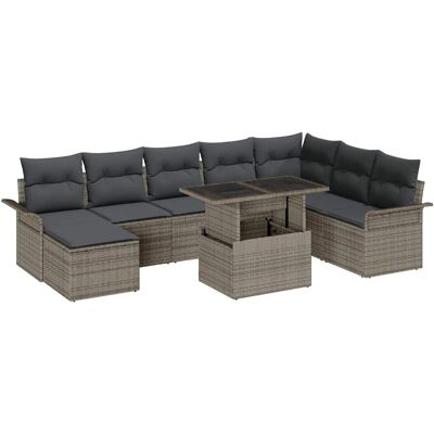 vidaXL Gartensofa-set 9 Stk. Grau vidaXL Gartensofa-set 9 Stk. Grau
