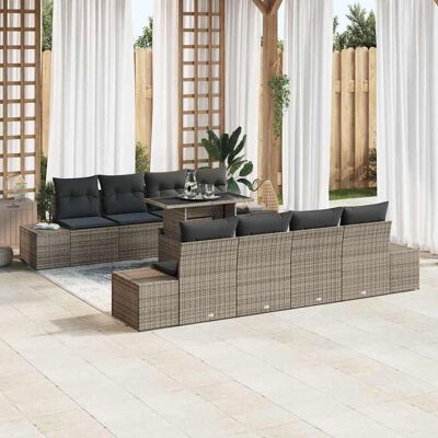 vidaXL Gartensofa-set 9 Stk. Grau vidaXL Gartensofa-set 9 Stk. Grau