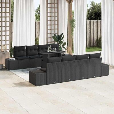 vidaXL Gartensofa-set 9 Stk. Schwarz vidaXL Gartensofa-set 9 Stk. Schwarz
