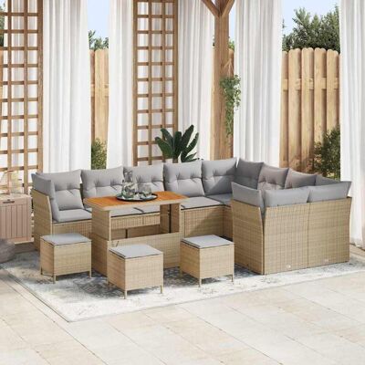 vidaXL Gartensofa-set 13 stk. 9-Sitzanzahl Beige und Hellgrau vidaXL Gartensofa-set 13 stk. 9-Sitzanzahl Beige und Hellgrau