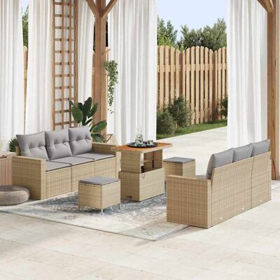 vidaXL Gartensofa-set 9 stk. 6-Sitzanzahl Schwarz und Hellgrau vidaXL Gartensofa-set 9 stk. 6-Sitzanzahl Schwarz und Hellgrau