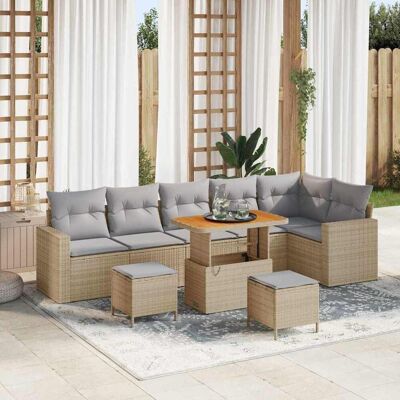 vidaXL Gartensofa-set 11 stk. 7-Sitzanzahl Beige und Hellgrau vidaXL Gartensofa-set 11 stk. 7-Sitzanzahl Beige und Hellgrau