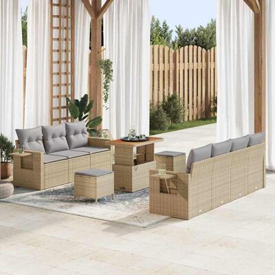 vidaXL Gartensofa-set 10 stk. 7-Sitzanzahl Beige und Hellgrau vidaXL Gartensofa-set 10 stk. 7-Sitzanzahl Beige und Hellgrau
