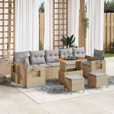 vidaXL Gartensofa-set 10 stk. 9-Sitzanzahl Beige und Hellgrau vidaXL Gartensofa-set 10 stk. 9-Sitzanzahl Beige und Hellgrau