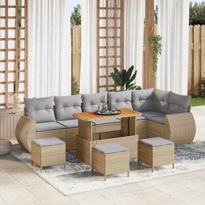 vidaXL Gartensofa-set 10 stk. 10-Sitzanzahl Beige und Hellgrau vidaXL Gartensofa-set 10 stk. 10-Sitzanzahl Beige und Hellgrau
