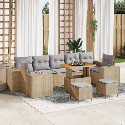 vidaXL Gartensofa-set 10 stk. 9-Sitzanzahl Beige und Hellgrau vidaXL Gartensofa-set 10 stk. 9-Sitzanzahl Beige und Hellgrau