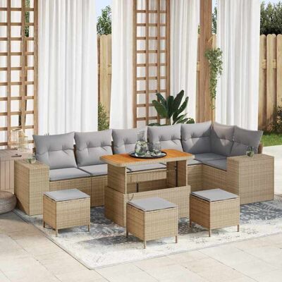 vidaXL Gartensofa-set 10 stk. 6-Sitzanzahl Beige und Hellgrau vidaXL Gartensofa-set 10 stk. 6-Sitzanzahl Beige und Hellgrau