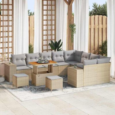 vidaXL Gartensofa-set 12 stk. 9-Sitzanzahl Beige und Hellgrau vidaXL Gartensofa-set 12 stk. 9-Sitzanzahl Beige und Hellgrau