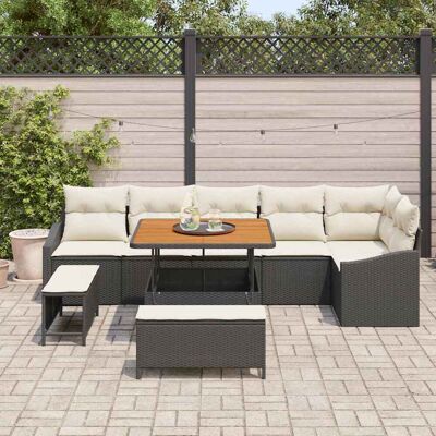 vidaXL Gartensofa-set 9 stk. 7-Sitzanzahl Schwarz Poly Rattan vidaXL Gartensofa-set 9 stk. 7-Sitzanzahl Schwarz Poly Rattan