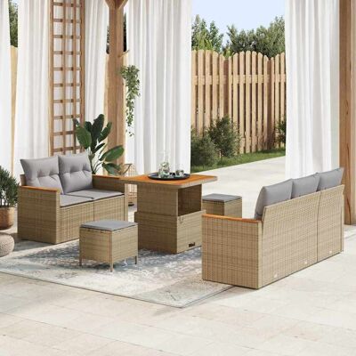 vidaXL Gartensofa-set 10 stk. 7-Sitzanzahl Beige und Hellgrau vidaXL Gartensofa-set 10 stk. 7-Sitzanzahl Beige und Hellgrau