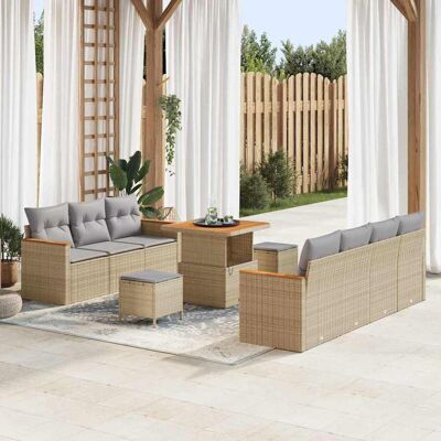 vidaXL Gartensofa-set 14 stk. 9-Sitzanzahl Beige und Hellgrau vidaXL Gartensofa-set 14 stk. 9-Sitzanzahl Beige und Hellgrau