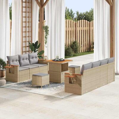 vidaXL Gartensofa-set 13 stk. 9-Sitzanzahl Beige und Hellgrau vidaXL Gartensofa-set 13 stk. 9-Sitzanzahl Beige und Hellgrau