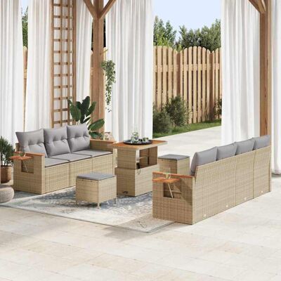 vidaXL Gartensofa-set 13 stk. 9-Sitzanzahl Beige und Hellgrau vidaXL Gartensofa-set 13 stk. 9-Sitzanzahl Beige und Hellgrau