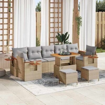 vidaXL Gartensofa-set 13 stk. 9-Sitzanzahl Beige und Hellgrau vidaXL Gartensofa-set 13 stk. 9-Sitzanzahl Beige und Hellgrau