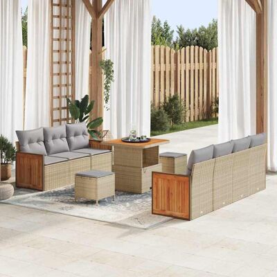 vidaXL Gartensofa-set 13 stk. 9-Sitzanzahl Beige und Hellgrau vidaXL Gartensofa-set 13 stk. 9-Sitzanzahl Beige und Hellgrau