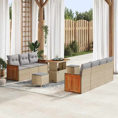 vidaXL Gartensofa-set 13 stk. 9-Sitzanzahl Beige und Hellgrau vidaXL Gartensofa-set 13 stk. 9-Sitzanzahl Beige und Hellgrau