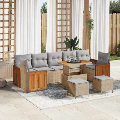 vidaXL Gartensofa-set 13 stk. 9-Sitzanzahl Beige und Hellgrau vidaXL Gartensofa-set 13 stk. 9-Sitzanzahl Beige und Hellgrau