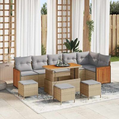 vidaXL Gartensofa-set 12 stk. 8-Sitzanzahl Beige und Hellgrau vidaXL Gartensofa-set 12 stk. 8-Sitzanzahl Beige und Hellgrau