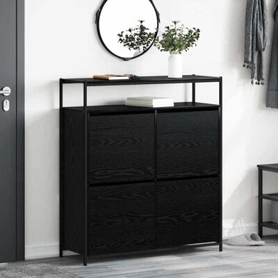 vidaXL Schuhschrank mit Regal Schwarz Eichen-Optik 100 x 34 x 112 cm vidaXL Schuhschrank mit Regal Schwarz Eichen-Optik 100 x 34 x 112 cm